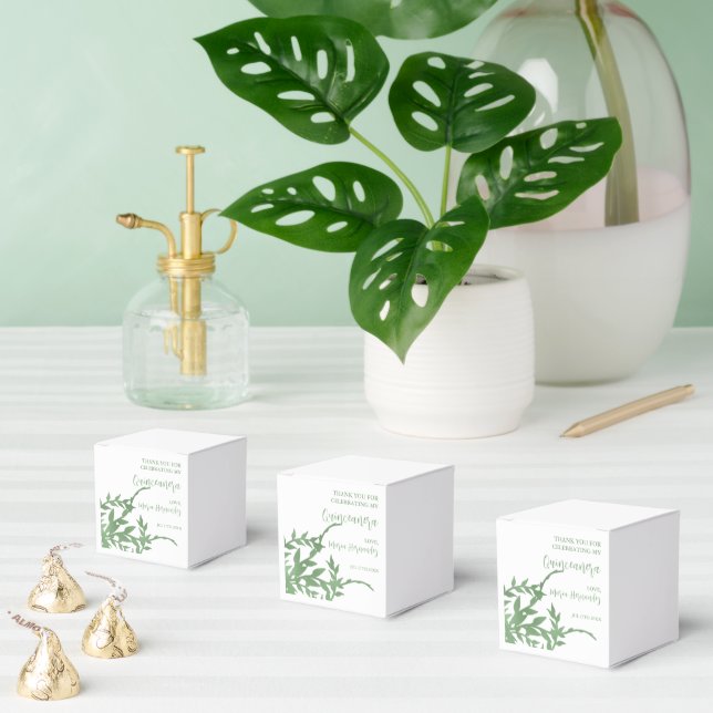 Elegant Greenery Quinceañera Favor Boxes (Multiple)