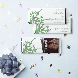 Elegant Greenery Quinceañera Hershey Bar Favors