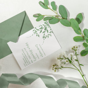 Elegant Greenery Quinceañera Invitation