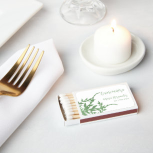 Elegant Greenery Quinceañera Matchboxes