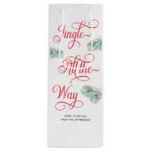 Elegant Greenery Red Calligraphy Christmas