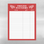 Elegant Greenery Red Freezer Inventory Magnetic Dry Erase Sheet<br><div class="desc">Elegant red freezer inventory magnetic sheet for your fridge in red and white with greenery and a clean minimalist design.</div>