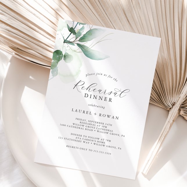 Elegant Greenery Rehearsal Dinner Invitation (Creator Uploaded)