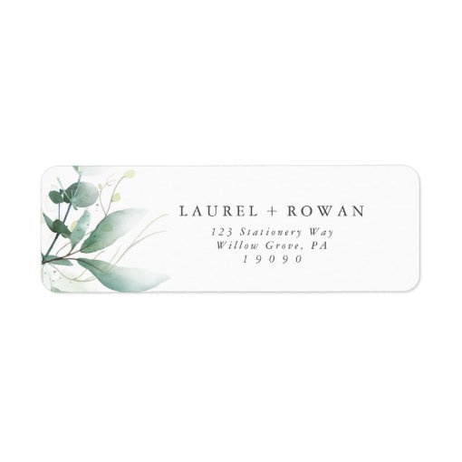 Elegant Greenery Return Address Label | Zazzle