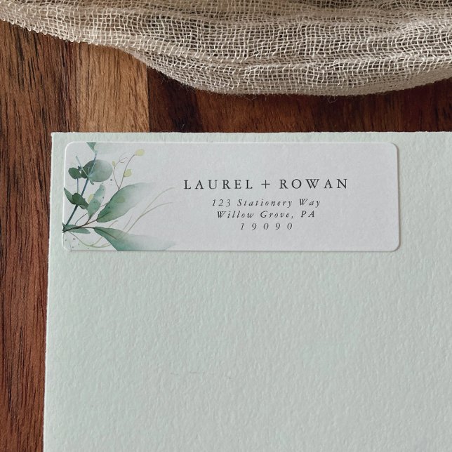 Elegant Greenery Return Address Label (Creator Uploaded)