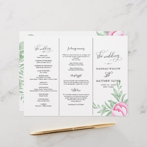 Elegant Greenery Rose Minimal Wedding Ceremony