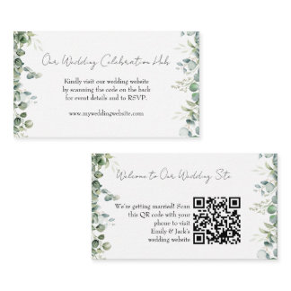 Elegant Greenery RSVP QR Code Invitation