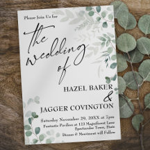 Elegant Greenery Simple Typography The Wedding Of