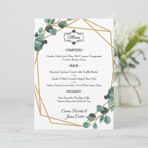 Elegant Greenery Table Wedding Menu