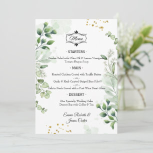 Elegant Greenery Table Wedding Menu