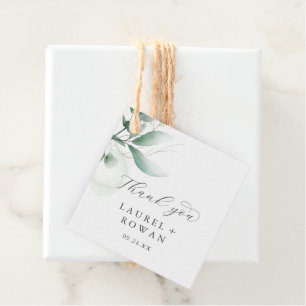 Elegant Greenery Thank You Favor Tags