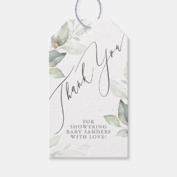 Elegant Greenery Thank You Tag For Any Party by lovelywow at Zazzle