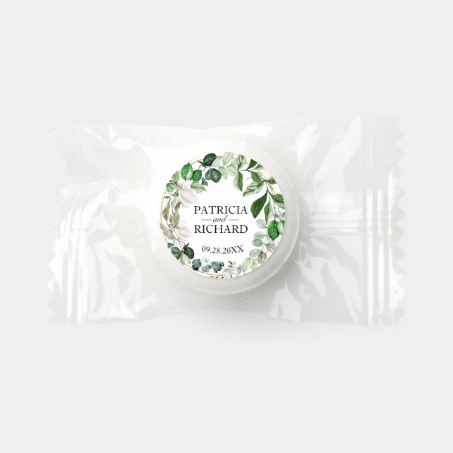  Elegant Greenery Wedding Candy Favors (Front)