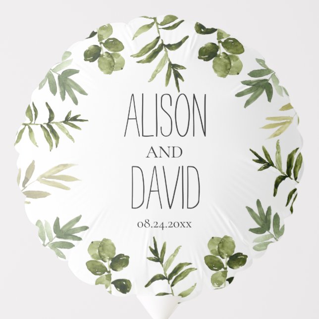 Elegant greenery wedding centerpiece balloon (Front)