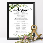 Elegant Greenery Wedding Ceremony Program Poster<br><div class="desc">A simple chic greenery wedding ceremony order of service sign. Easy to personalize with your details and add your own background color. Please feel free to contact me if you have any special requests. PLEASE NOTE: For assistance on orders,  shipping,  product information,  etc.,  contact Zazzle Customer Care directly https://help.zazzle.com/hc/en-us/articles/221463567-How-Do-I-Contact-Zazzle-Customer-Support-.</div>