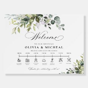  Elegant Greenery Wedding Day Icons Timeline  Foam Board