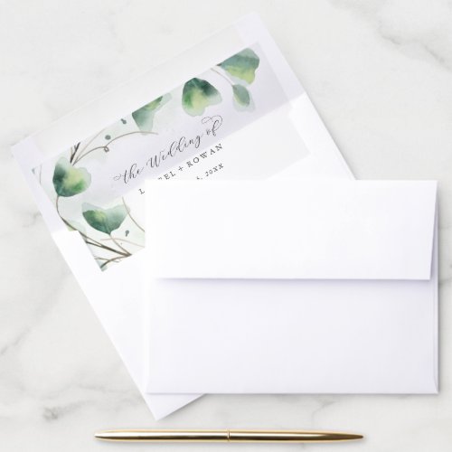 Elegant Greenery Wedding Envelope Liner