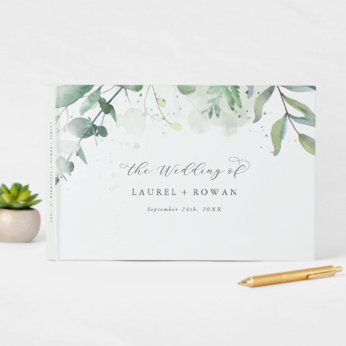 Elegant Greenery Wedding Guest Book