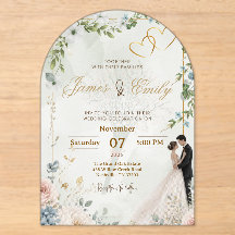 Elegant Greenery Wedding Invitation | Modern Flora