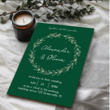 Elegant Greenery Wedding Invitation | Script Font