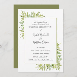 Elegant Greenery Wedding Invitations