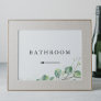 Elegant Greenery Wedding Left Arrow Bathroom Sign Invitation