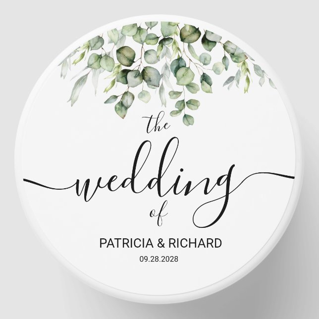 Elegant Greenery Wedding Mini Candle Favors (Front)