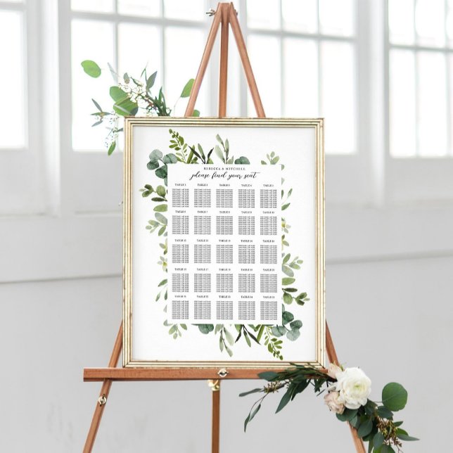 Elegant Greenery Wedding Seating Chart (Creator Uploaded)