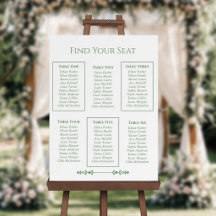 Elegant Greenery Wedding Seating Chart Sign