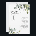 Elegant Greenery Wedding Seating Chart Table Cards<br><div class="desc">Designed to coordinate with our Boho Greenery wedding collection,  this customizable Menu Template features mixed watercolor greenery leaves paired with a classy serif in black. Matching items available.</div>