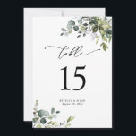 Elegant Greenery Wedding Table Number Cards<br><div class="desc">Designed to coordinate with our Boho Greenery wedding collection,  this customizable Menu Template features mixed watercolor greenery leaves paired with a classy serif in black. Matching items available.</div>