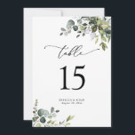 Elegant Greenery Wedding Table Number Cards<br><div class="desc">Designed to coordinate with our Boho Greenery wedding collection,  this customizable Menu Template features mixed watercolor greenery leaves paired with a classy serif in black. Matching items available.</div>