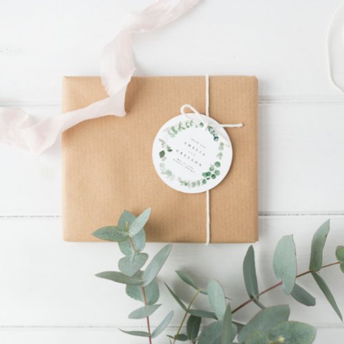 Elegant Greenery Wedding Thank You Favor Tags