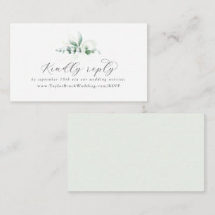 Elegant Greenery Wedding Website RSVP Enclosure Card