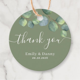Elegant Greenery Wedding Welcome Bag Favor Tags