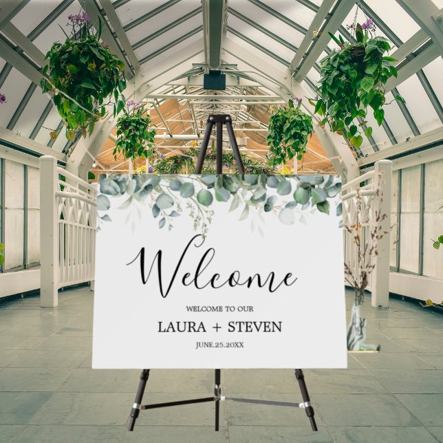 Elegant greenery Wedding Welcome sign (Creator Uploaded)