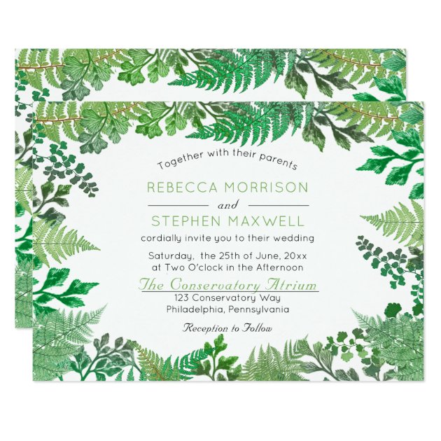 Elegant Greenery | Wild Ferns Wedding Invitations