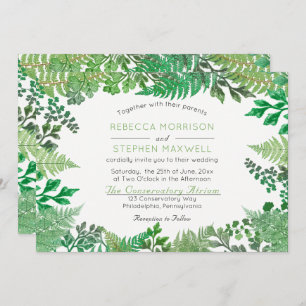 Elegant Greenery   Wild Ferns Wedding Invitations