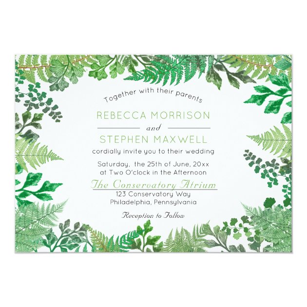 Elegant Greenery | Wild Ferns Wedding Invitations