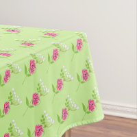 Elegant Greenery Wild Flowers Pink Green Tablecloth
