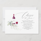 Elegant Greenery Wine Tasting Bridal Shower Invitation (Front)