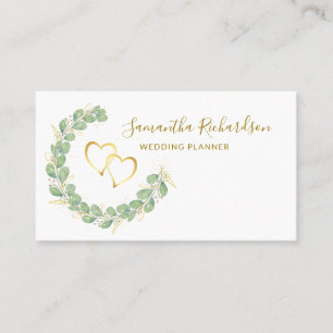 Elegant Greenery Wreath Eucalyptus Business Card