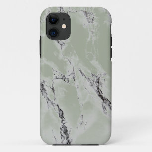Elegant Greenish Gray And Black Marble iPhone 11 Case