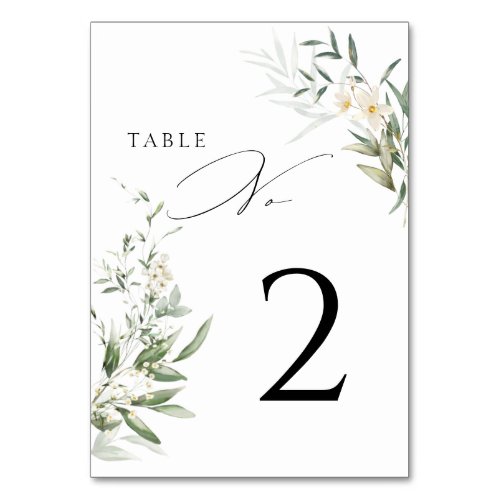 Elegant Greens Lovely Wedding Table Number 2