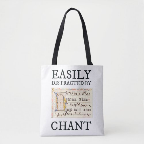 Elegant Gregorian Chant Cute Traditional Catholic Tote Bag