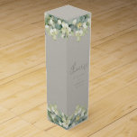 Elegant Greige Snowberry+Eucalyptus Winter Wedding Wine Box