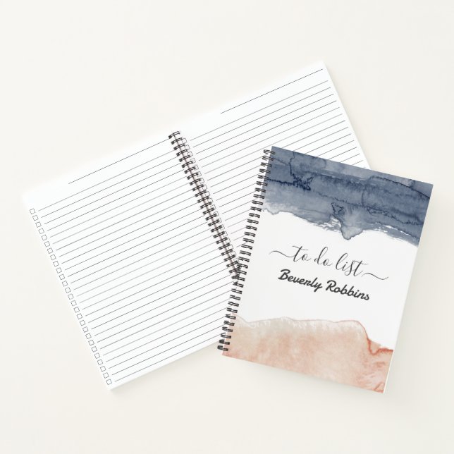 Elegant Grey and Pink Personalized To Do List Notebook (Inside)