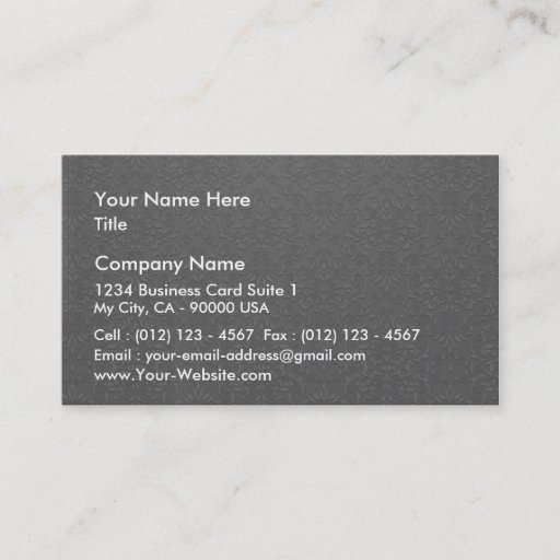 Customizable Elegant Grey and white floral gift Business Card Templates