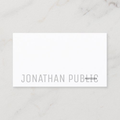 Elegant Grey And White Minimalist Modern Template Business Card