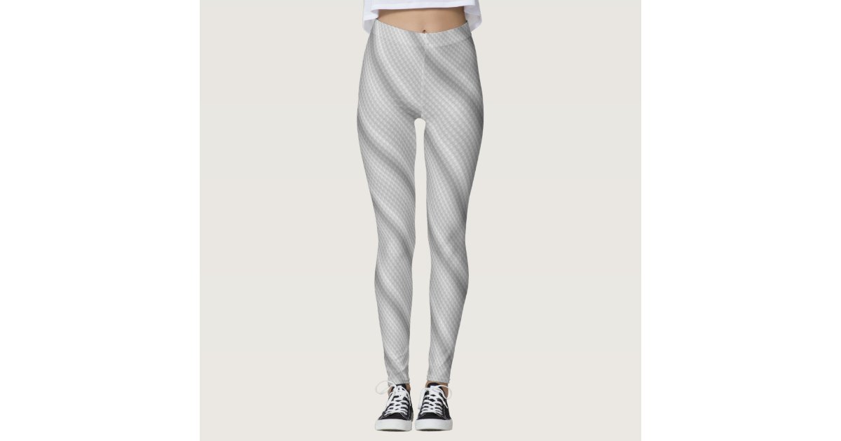 Elegant Grey and White Stripes Leggings | Zazzle
